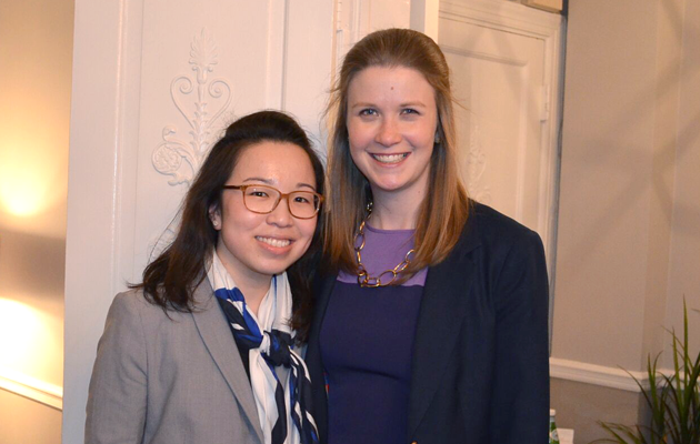 Libby Ulman '12 & Tam Nguyen '11 at the DC Externship Alumni Reception