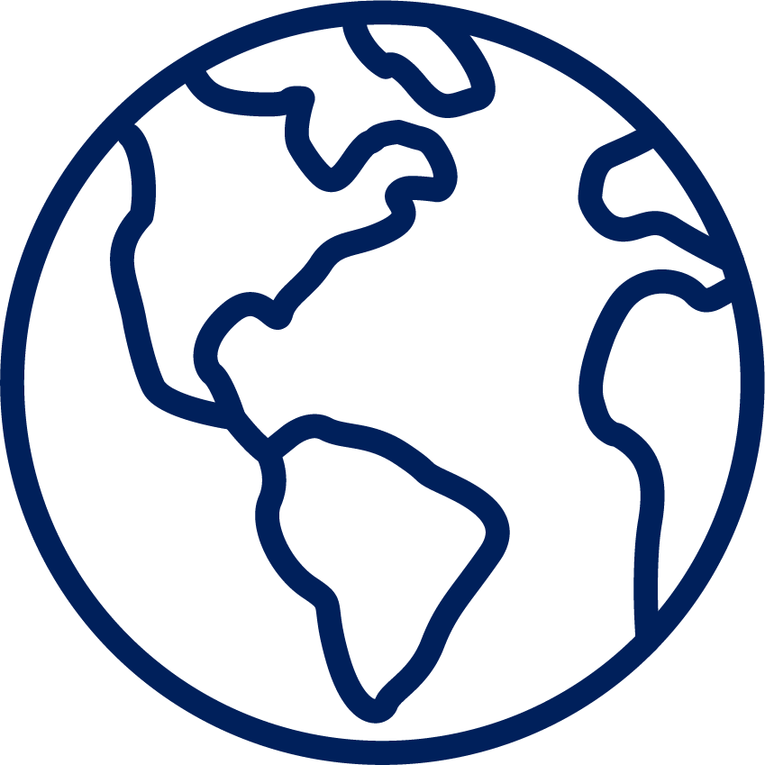 Icon of holding hands over a globe